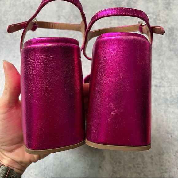 Intentionally Blank DaiDai Pink Metallic Platform Heels 37 - Picture 7 of 9